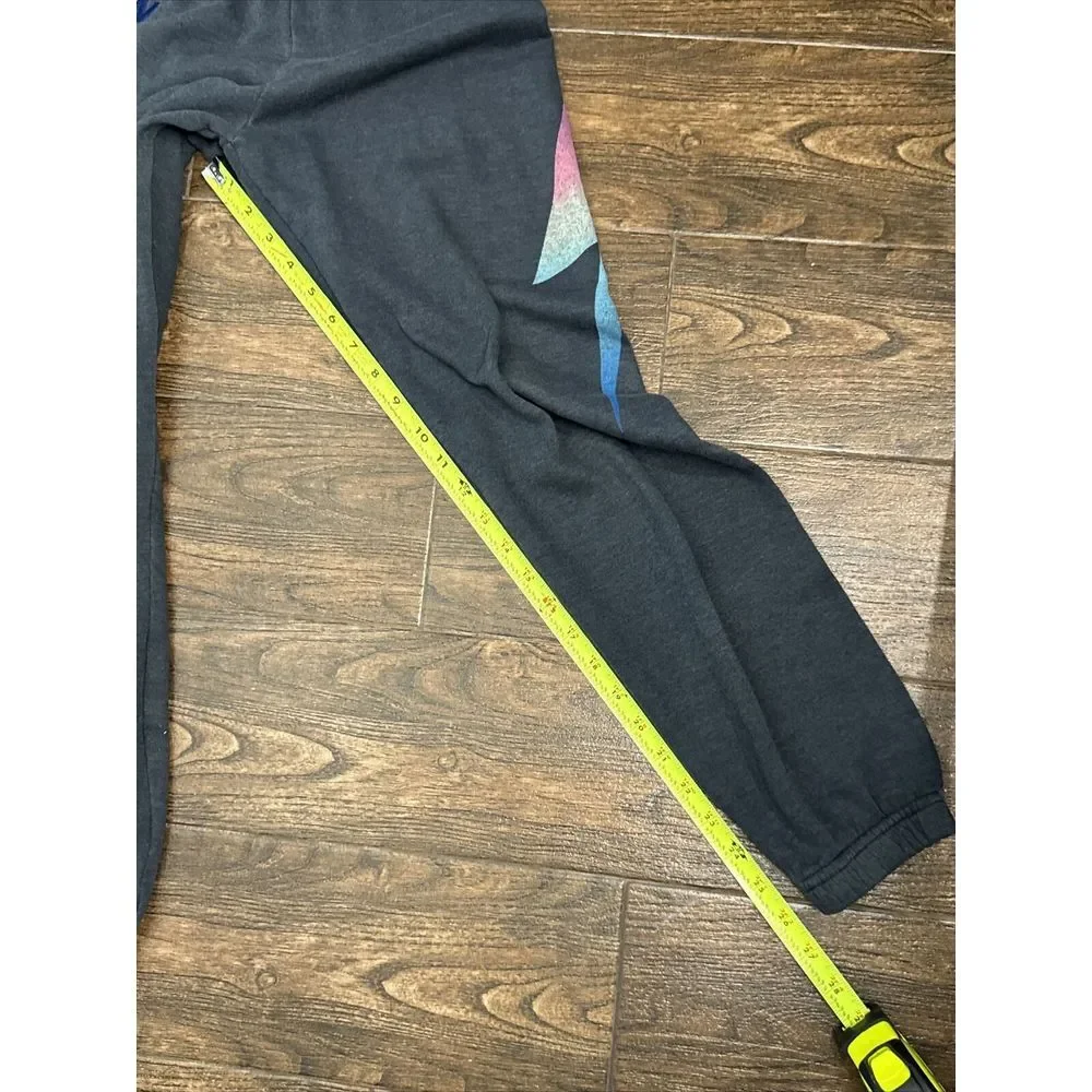 AVIATOR NATION BLUE OMBRE FADE BOLT DRAWSTRING‎ JOGGER LOUNGE SWEATPANTS XS